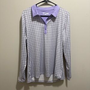 Levelwear Long Sleeve Purple Collared Women's Golf Shirt